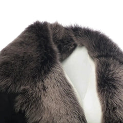 Georges Toscana Shearling Sheepskin Coat close up shearling collar detail