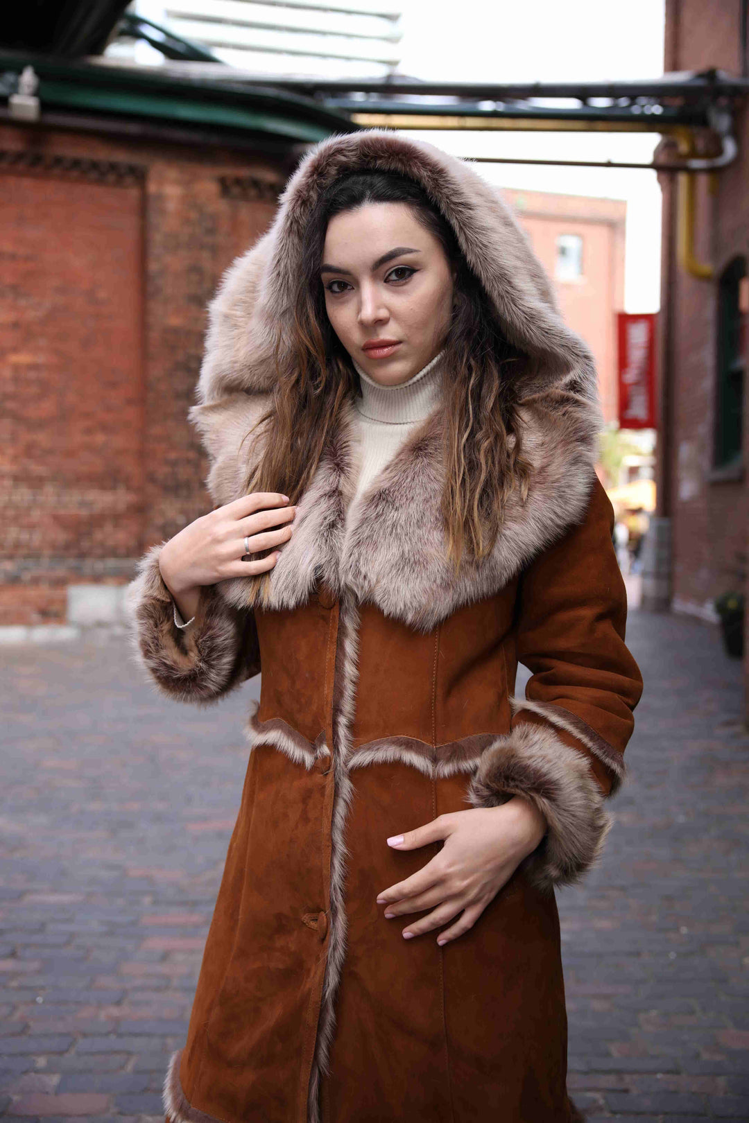 Camila Hooded Toscana Shearling Sheepskin Coat