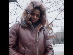 Felix brown bomber jacket full detail video short 