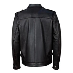 River Distressed Brown Leather Motorcycle Jacket back view distressed brown leather jacket