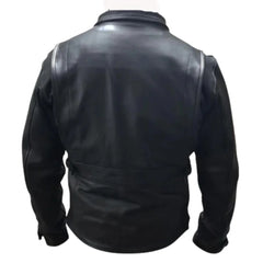 The Classic Leather Jacket back view classic leather jacket