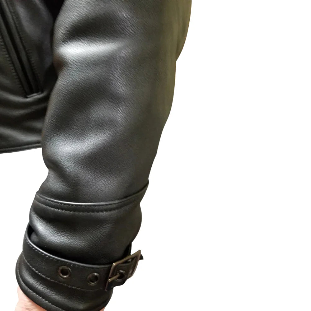 The Classic Leather Jacket sleeve detail leather cuff