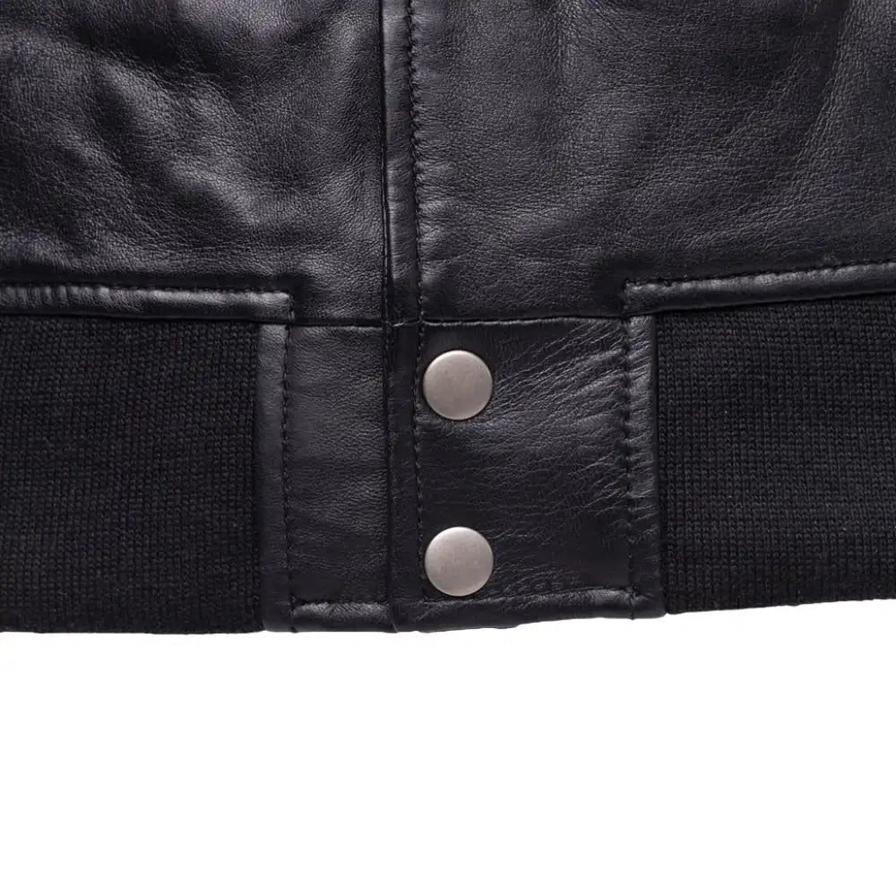 William Black Bomber Leather Jacket with Red Piping contrast piping detail on leather bomber jacket