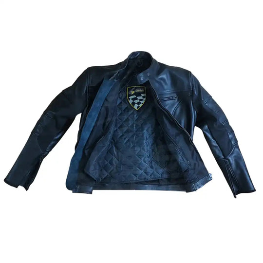 Interior view showcasing the removable CE-Level 2 protectors at the shoulders and elbows, integrated into a moisture-wicking comfort lining.