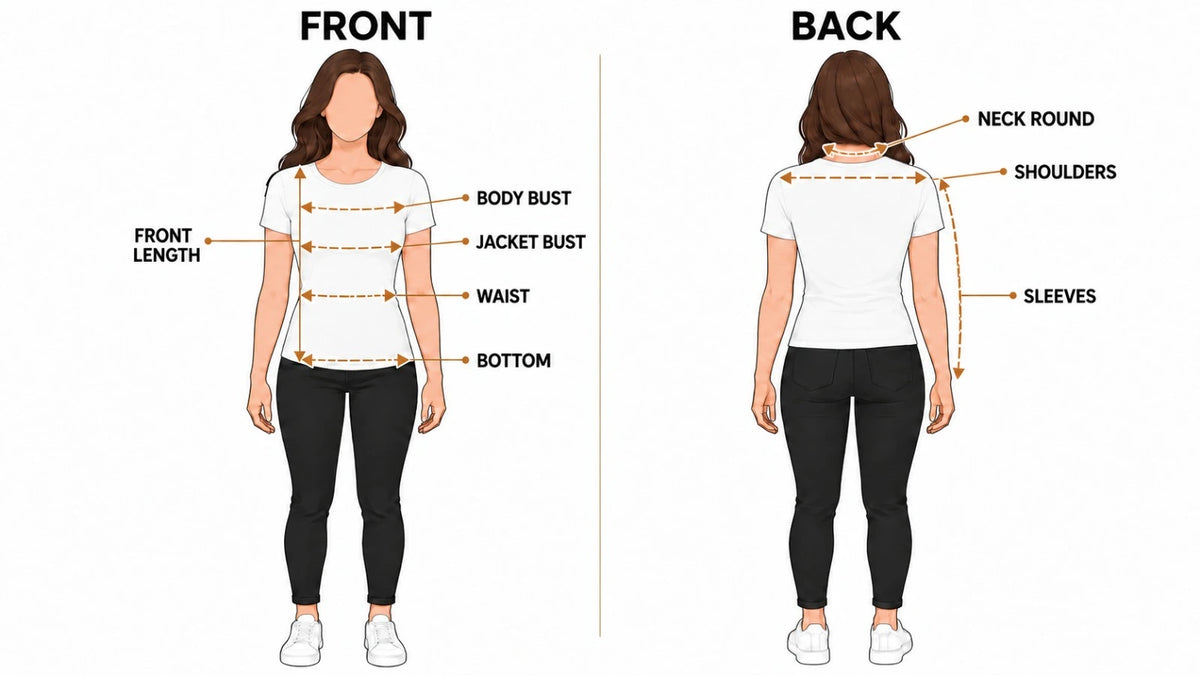 Women's size chart diagram